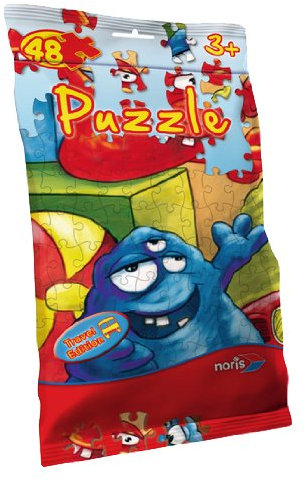 Noris 606030065 Monster in der Puzzle Chipstüte, 48-teilig