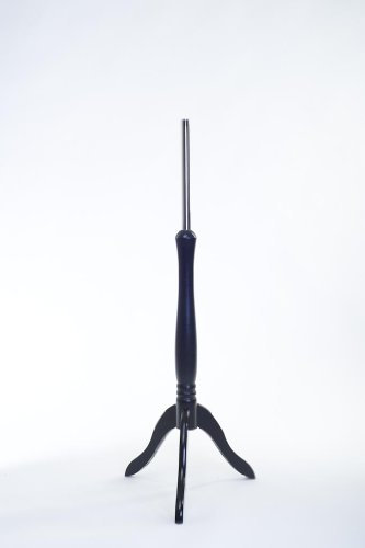 Schneiderpuppe | Zubehör/Ersatzteil | LUCCESI | Standfuss Holz-Dreibein und Halsabschluss (schwarz) | Ø Chromstange 2,50 cm | Zubehör Schaufensterpuppe