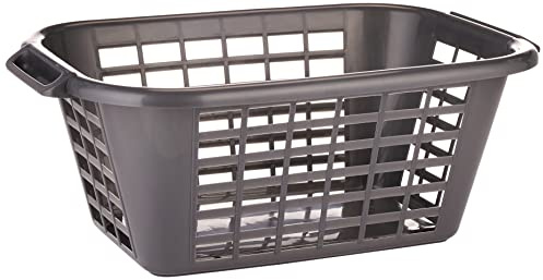 Addis 40L Laundry Basket Metallic, Heavy Duty Plastic Washing Basket with Handles, Ventilated Clothes Hamper for Home & Laundry Room