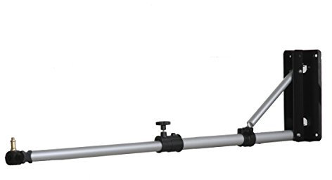 Walimex pro Wand-Lampenstativ 70-120cm – schwarz/silberfaben – 90 x 700 x 190 mm – Max. Traglast 6 kg – mit Spigot – Ständer Wandhalter für Studiolicht Studioblitz