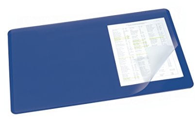 Durable Schreibtischunterlage (mit transparenter Auflage, 530 x 400 mm) 1 Stück, dunkelblau, 720207