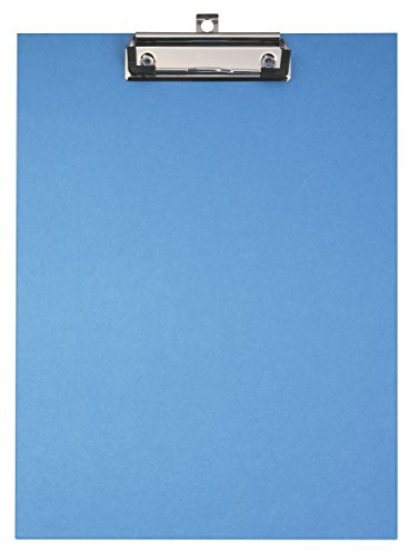 Original Falken Umwelt-Klemmbrett Öko. Made in Germany. Mit stabilem Pappkern und farbigem Papierbezug außen für DIN A4 blau Blauer Engel ideal für Inventur und Lagerwirtschaft