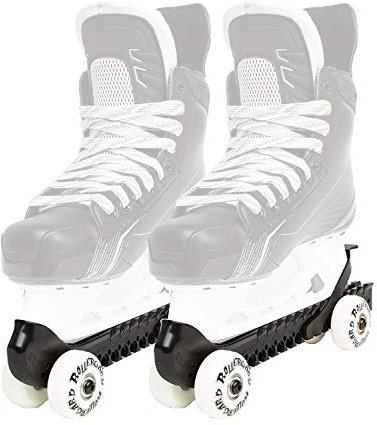 RollerGard Kufenschoner mit Rollen - Kufenschoner für Eishockey- & Schlittschuhe I Eishockeyschlittschuh-Schutz I Kufenzubehör I Schwarz - One Size