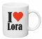 taza para café I Love Lora Cerámica Altura 9.5 cm diámetro de 8 cm de Blanco