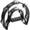 Flexzion Tamburin, Handtrommel - 25cm Schellenkranz mit Handgriff, Musik Schlaginstrument, zweireihig Schellenring in Halbmond-Form Rahmen, mit 20 Paar Metall Schellen, für KTV & Party, Schwarz