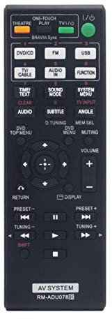 RM-ADU078 Télécommande de rechange pour Sony DVD Home Cinéma DAV-TZ710 HBD-DZ170 HBD-DZ171 HBD-DZ175 HBD-TZ135 HBD-TZ530 HCD-TZ715 HCD-DZ310 HCD-DZ510 HCD-DZ610 DAV-DZ170 RM-ADU079