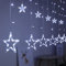 BLOOMWIN Lichtervorhang 12er Sterne Lichterkettenvorhang USB 2x1M 138LEDs 8Modi Stimmungslichter Weihnachtsbeleuchtung für Fenster Tür Innen Sternenvorhang Kaltweiß
