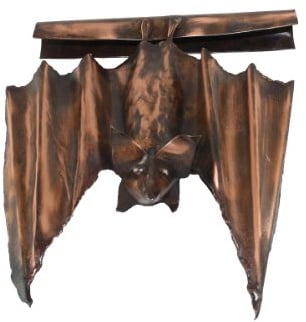Kupferfigur Fledermaus für die Dachrinne, 17 cm Echt Kupfer Handarbeit Dachrinnenfigur, Dachschmuck, Hausschmuck