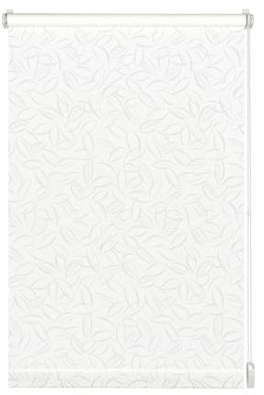 Gardinia Rollo mit dezentem Muster zum Klemmen oder Kleben, Tageslicht-Rollo, Blickdicht, Alle Montage-Teile inklusive, EASYFIX Rollo Dekor, Weiß, 60 x 150 cm (BxH)