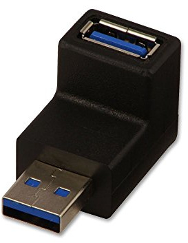 LINDY USB 3.2 90 Degree Down Type A Male to A Female Right Angle Adapter