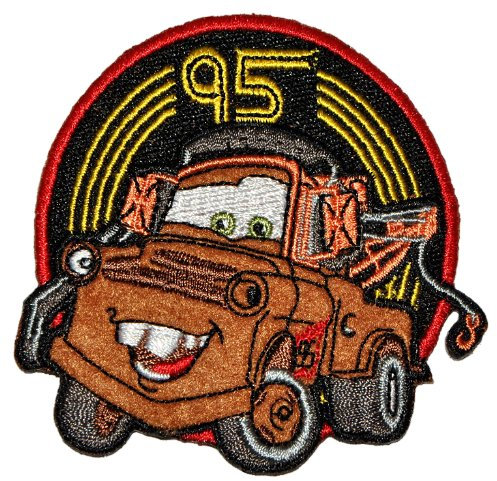 alles-meine.de GmbH Bügelbild - Cars - Hook/Mater 7,8 cm * 7,5 cm - Aufnäher Applikation Auto McQueen Nascar Rennauto Lightning Mc Queen Chevrolet Stepside