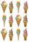 Pre-Cut Ice Cream Cones Edible Wafer/Rice Paper Cupcake Cake Dessert Toppers Birthday Summer Party Decorations