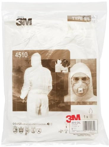 3M 4532+WL PRedective Coverall, Large, White