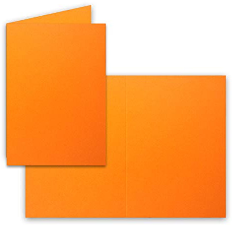 FarbenFroh by GUSTAV NEUSER DIN A5 Faltkarten - Orange - 25 Stück - Einladungskarten - Menükarten - Doppelkarten - Blanko - 14,8 x 21 cm - Marke