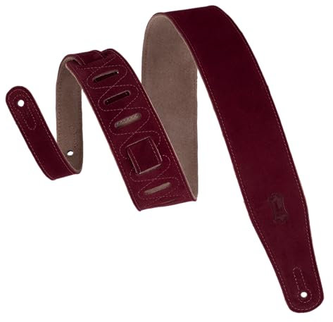 Levy's Leathers Simply Suede Series Gitarrengurt aus Wildleder | Breite 6,4 cm | Burgunderrot | (MS26-BRG)