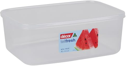 Décor Tellfresh 4L Oblong Food Container | Airtight Lid | Dishwasher Safe | 4L Capacity