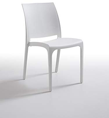 bica 300 Volga Sedie, White, 47x95x180 cm, Bianco, 46x54x80 cm, plastica