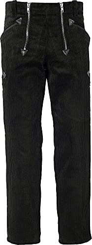 JOB Zunfthose/Hose aus Trenkercord/Cord gerade Form, ohne Schlag schwarz (44)