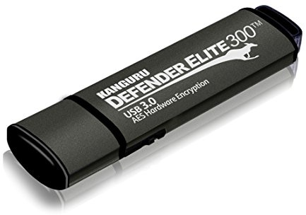 Kanguru Defender Elite300 – 128 GB Hardware-verschlüsseltes Flash-Laufwerk - FIPS 140-2 zertifiziert - SuperSpeed USB 3.0 – Wasserbeständig