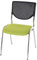 Mendler 4er-Set Besucherstuhl T401, Konferenzstuhl stapelbar, Stoff/Textil - Sitz grün, Füße Chrom
