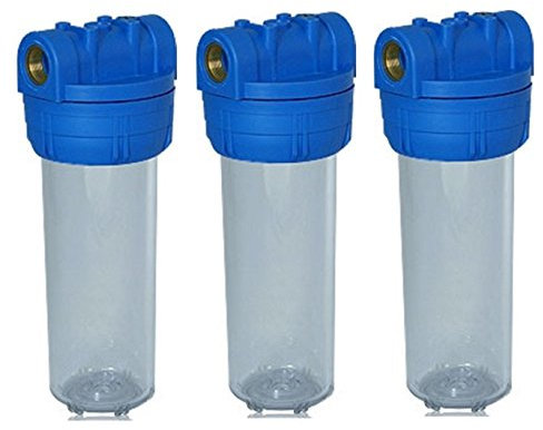 Planet-Aqua 3x Filtergehäuse 10 u 1/2 Wasseranschluss Innengewinde Wasser Vorfilter Gehäuse Umkehr Osmose Trinkwasser Filteranlage Hauswasserwerk Brunnen Regenwasser