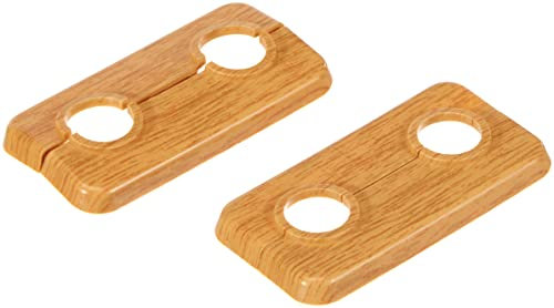 Sanitop-Wingenroth Doppel-Klapprosette für Heizungsrohre | 18 mm oder Typ 3/8 '' | 2er-Set | Rosette | Abdeckung für Heizungsrohre | Eiche | 19458 7