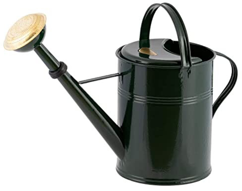 PLINT 9L Watering Can - Modern Style Watering Pot for Indoor and Outdoor House Plants - Coloured Galvanised Powder Coated Steel - Metal Design with Narrow Spout and High Handle - (Green)