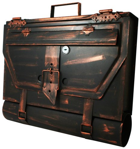 Briefkasten Antik UNIKAT Aktentasche Design, Zeitungsrolle, Kupfer