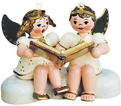 Engelpaar-Weihnachtsgeschichten - 6,5cm / Weihnachtsengel - Original Erzgebirge Engel -Hubrig Volkskunst
