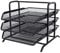 EasyPAG 3 Tier A4 Mesh in Tray Office Desk Tidy File Holder Document Storage Letter Paper Organiser,Black