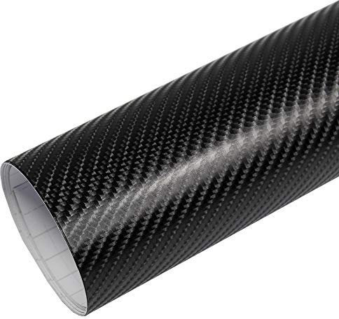 Rapid Teck® 5,26€/m Premium 4D Carbon Schwarz - 2m x 1,52m - Blasenfrei mit Luftkanälen - Auto Folierung - Car Wrapping Folie - Schwarze Folie Auto