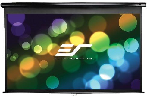Elite Screens M100UWH Manual Series Leinwand (Diagonal 254 cm (100 Zoll), Höhe 124,5 cm (49 Zoll), Breite 221 cm (87 Zoll), Format 16:9) schwarz