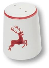 GMUNDNER KERAMIK Pfefferstreuer glatt Durchmesser : 4.8 cm bordeauxroter Hirsch Geschirr, handgemacht in Österreich