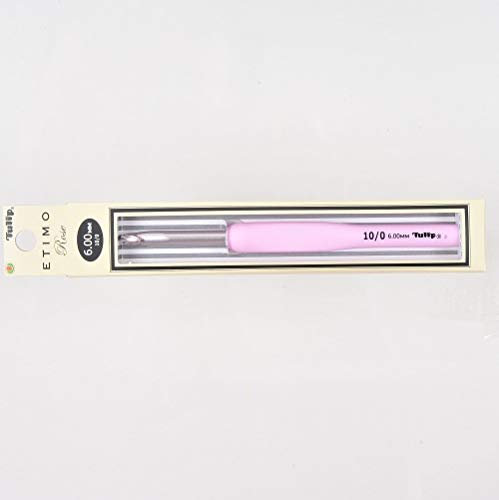 Tulip ETIMO ROSE Cushion Grip Aluminium Silver Crochet hook (6.0mm)