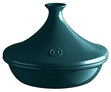Emile Henry EH979532 Tajine Céramique, Bleu Feu Doux 3,5L Ø32 cm