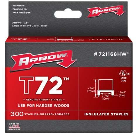 Arrow Fastener 721168HW 31/64 T72 Hardwood Insulated Staples