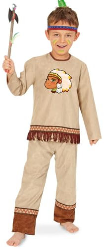 Fries 1917 Indianer Anoki Kinder Jungen Kostüm Fasching Karneval Verkleiden: Größe: 104
