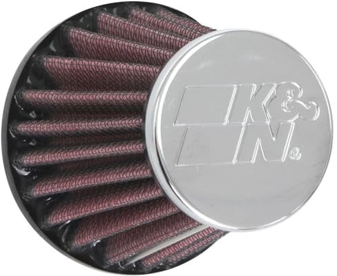 K&N RC-1090 KFZ und Motorrad Universal Chrom Filter | 48mm Flansch, 76mm Untendurchmesser, 51mm Obendurchmesser, 76mm Höhe (RC-1090)