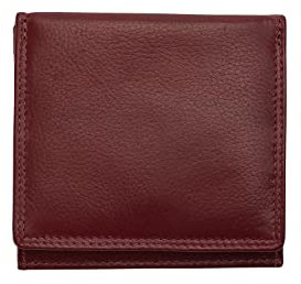 Josephine Osthoff Geldbörse Damen Wiener Schachtel Portemonnaie Münzbörse gross wallet Herren Geldbeutel echt Leder RFID-Schutz (927), Farbe:Bordeaux