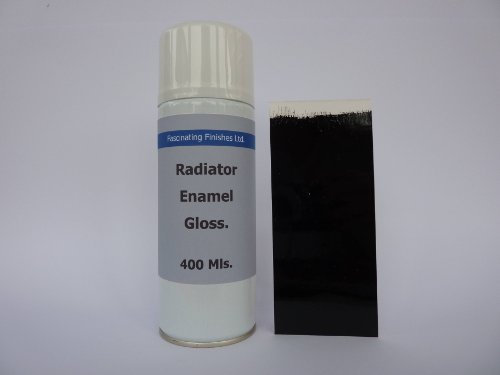 2 x 400ml Aerosol Jet Black Gloss Heat Resistant Radiator Spray Paint