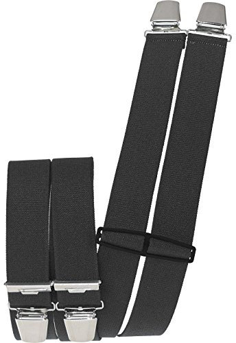 Harrys-Collection Herren Hosenträger 4 Extra Starken Clips uni, Dunkelgrau, Einheitsgröße