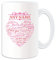 UNIGIFT Personalised Gift - Large I Love You in All Languages Mug (Romance Design Theme, White) - Any Name/Message on Your Unique Mug - Heart Couple