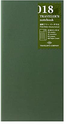 Designphil TRAVELER'S notebook Refill 018 Free Diary [Weekly Vertical] 14379006 (Japan Import)