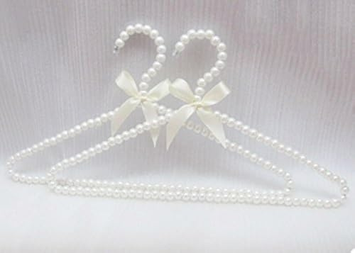 Bueer 10 Stück Perlen Metall Elegant Kleiderbügel Standard Kleiderbügel (weiß)