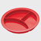 Complete Care Shop Red Portion Plate, Melamine, Solid Color, Round, Flat Rim, Smooth Finish, Microwaveable, Dishwasher Safe, Dishware Plate