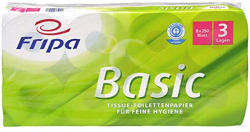fripa 1510820 Toilettenpapier Basic, 3-lagig, weiß