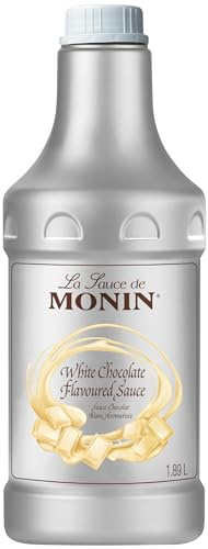 Monin Sauce Weiße Schokolade (1 x 1,89 l) - weiße Schokoladensauce für Kaffee, Desserts & Toppings – Sauce für Latte Macchiato, Eis & Gastronomie