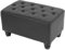Mendler Luxus Ottomane Sitzhocker Chesterfield 41x75x46cm Kunstleder - runde Füße, schwarz
