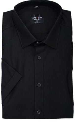 Marvelis - Herrenhemd, Body Fit , Schwarz , Gr. 40 (M)