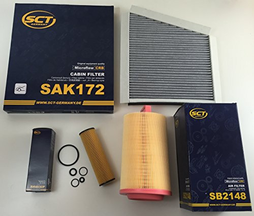 FILTER SET SCT GERMANY ÖLFILTER LUFTFILTER AKTIVKOHLEFILTER W211 E200 KOMPRESSOR